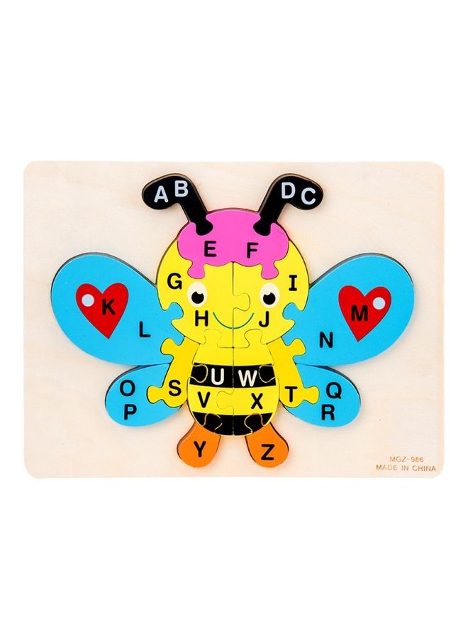 لعبة ألغاز خشبية بتصميم حيوانات تتضمن 26 حرفًا من الألف إلى الياء